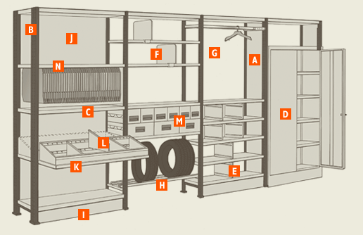 Rayonnage amenagement stockage : Vue composition archivage léger